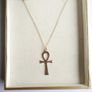 Vintage 9Ct Gold Large Egyptian Ankh Cross Pendant with Gold Chain length 18" - 3,2g Image 4