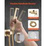 Shower Faucet Set, Rainfall Bathroom Shower System with 10-Inch (25.4cm) Square Rain Shower Head and Handheld Spray, Wall Mounted Bath Fixtures with Brass Valve and Trim Kit, Brushed Gold Image 4