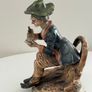 Large Vintage Italian Capodimonte Style Figurine. Hand Finished. Seated Gentleman with Pipe.  31cm . Made in Italy Image 5
