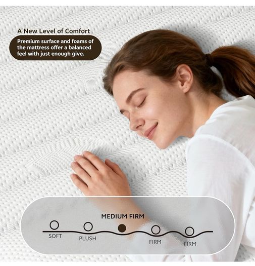 Single Mattress, 90 x 190 cm, Height 25 cm, Medium
