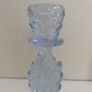 Lovely Pair of Vintage Pressed Glass Candlesticks in Pale Blue Glass with Leaves Motifs, Excellent Condition Image 6