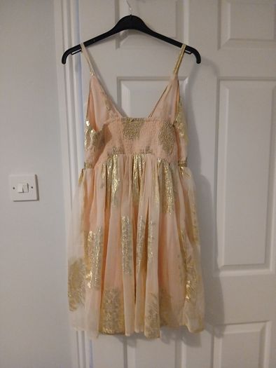 Peach and gold new dress size 12