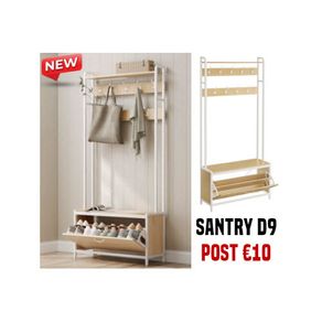 Shoe Rack with Bench Coat Hooks Top Shelf Hall Tree