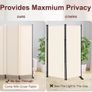 4 Panel Room Divider Folding Privacy Screen, Freestanding Room Partition with Lockable Wheels, Portable Image 5