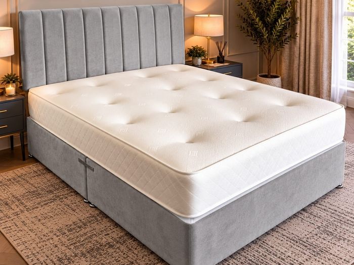 New light grey 3ft bed and mattress