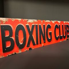 Boxing Club metal sign. Vintage retro Licence player style