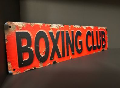 Boxing Club metal sign. Vintage retro Licence player style