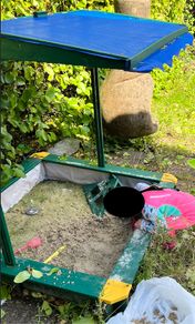 Wooden sandpit