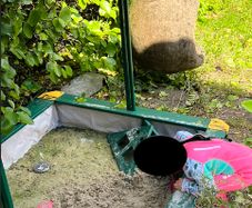Wooden sandpit
