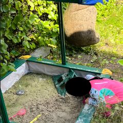 Wooden sandpit