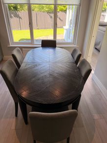 EZ living Monroe extending dining table only - black ash / gray