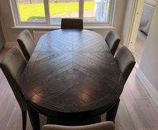 EZ living Monroe extending dining TABLE ONLY - black ash / gray