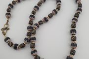 Vintage Venetian Style Strip &amp; Trade Glass Bead Necklace