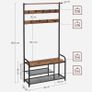 Hallway Coat Rack with Bench & Shoe Storage 9 Hooks Industrial Coat Stand Image 3