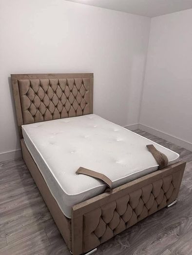 Double & King Size Bed Frame With Mattress Opt
