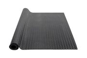 Diamond-Plate Rubber Flooring Roll, 3 mm x 4 ft x 8 ft Garage Floor Mat, SBR Rubber Garage Flooring Roll, Easy to Clean, Diamond Plate Rubber Mat for Under Cars, Garage Industry Gym, Black