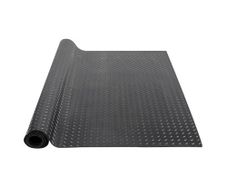 Diamond-Plate Rubber Flooring Roll, 3 mm x 4 ft x 8 ft Garage Floor Mat, SBR Rubber Garage Flooring Roll, Easy to Clean, Diamond Plate Rubber Mat for Under Cars, Garage Industry Gym, Black