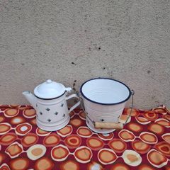 enamel tea pot and bucket postage possible