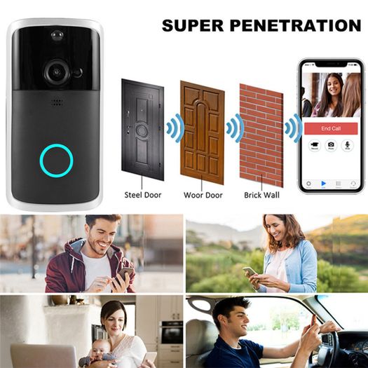 Smart Doorbell Video Camera Alarm Phone Security Wireless SD Card Record