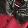 CENTIGRADE Sheepskin style faux suede shearling red coat with stud detail Sz XL (16-20) -Rrp 150 sterling Image 7
