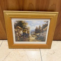 scenic English cottage framed print