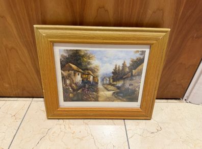 scenic English cottage framed print