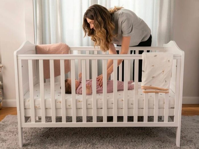 Nested Sorrento Cot Bed Grey & Mini Uni Mattress