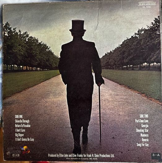 Elton John original release of A single man in vg condition