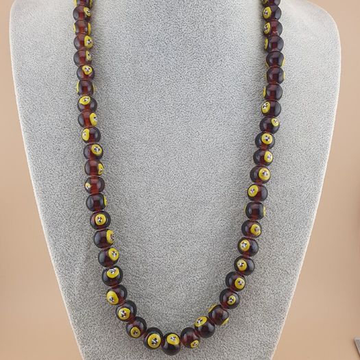 Vintage Venetian African Style Face Glass Beads Necklace 20 inches long