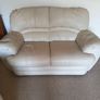 Cream Leather 3 +2 Recliner. Image 2