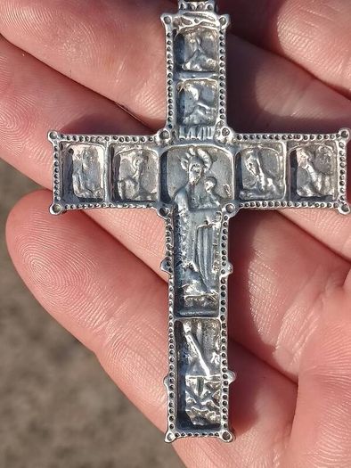 German Orthodox Silver Heavy Crucifix(Circa 1850)..22 grams