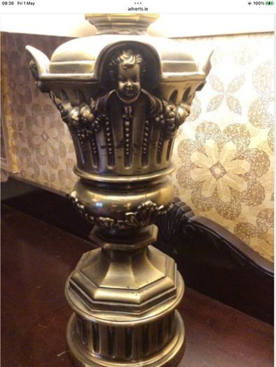 Very large Mid Century Decorative Cherub/Angels brass lamp