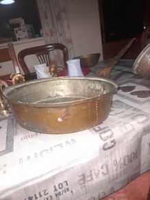 Large Antique Copper and Iron Deep Pan around the 19th or early 20th century, Postage Available or Collection on all my items