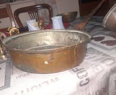 Large Antique Copper and Iron Deep Pan around the 19th or early 20th century, Postage Available or Collection on all my items