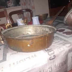Large Antique Copper and Iron Deep Pan around the 19th or early 20th century, Postage Available or Collection on all my items