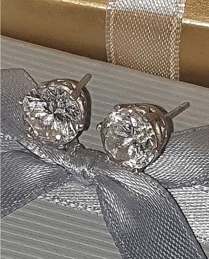 Vintage Hallmarked Silver White Sapphire Earrings