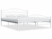 Bed Frame White Metal 160x200 cm