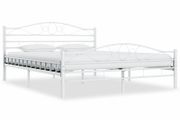 Bed Frame White Metal 160x200 cm