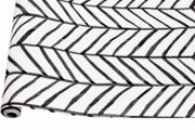 Geometric Pattern Modern Minimalist Wallpaper Herringbone Black White Vinyl Self Adhesive Decorative (MULTIPLE SIZES)