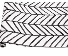 Geometric Pattern Modern Minimalist Wallpaper Herringbone Black White Vinyl Self Adhesive Decorative (MULTIPLE SIZES)