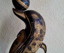 Mid-century embossed brass dancing dolphin sculpture