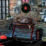 Gaming Desk Steel Frame w/ Cup Headphone Holder Adjustable Feet Red (FREE POSTAGE) Image 10