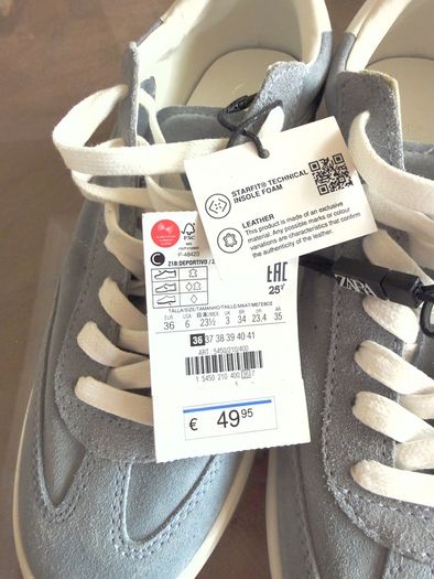 New Zara suede leather trainers