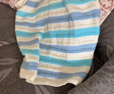 Cream turquoise and blue blanket