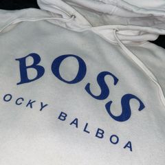 ROCKY BALBOA BOSS white hoodie ROCKY IV boxing movie Official Sylvester Stallone merchandise
