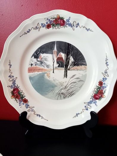 Set Of 6 Obernai Faienceries Sarreguemines France Dinner  Plates Henri Loux Design