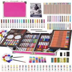 Art Set for Kids, 139PCS Art Kits For Kids, Deluxe Painting Aluminum Box Art Set, Coloring Drawing Art Supplies Case Gift for Artists Teens Adults Boys Girls AVAILABLE IN PINK AND BLUE (FREE POSTAGE)
