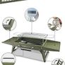 34 x 23 cm Foldable Portable Charcoal Grill, Small Camping Barbecue Charcoal, Picnic Grill, BBQ Grill for Outdoor, Suitable for Gardens, Beaches, Lawns and Table Tops, Green Image 3