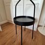 IKEA BURVIK Side Table black Portable Tray Table Handle. Image 2