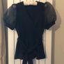 Quiz peplum top size 10 puff sleeves Image 3